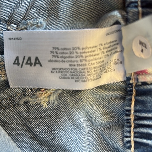 OshKosh Floral Denim Wrap Shorts 4t - Picture 3 of 5